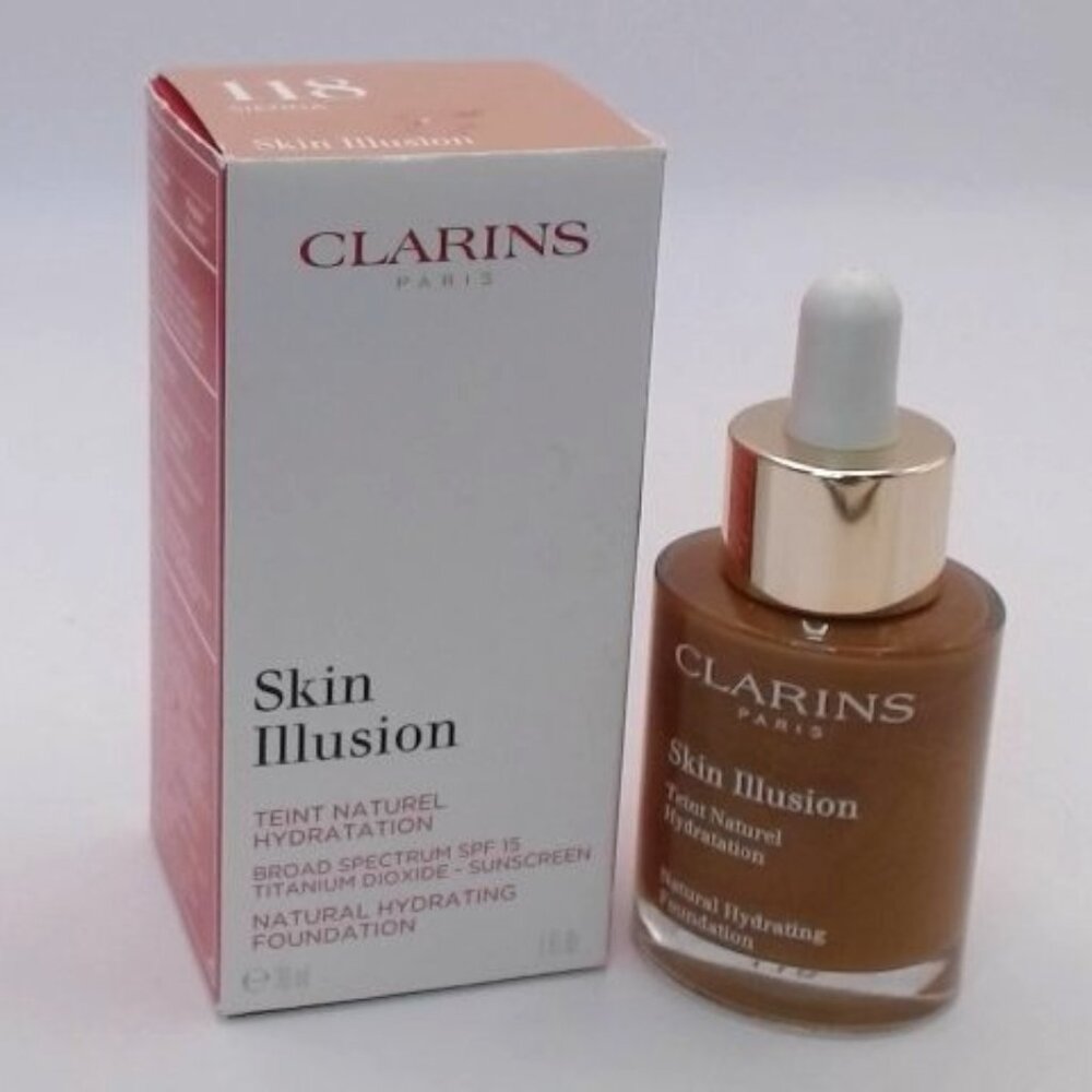 Clarins Skin Illusion Foundation 118‎ Sienna 1 fl oz | NIB